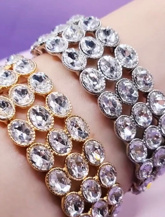 Triple row bracelet