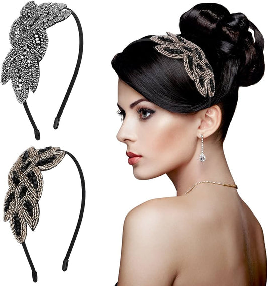 2 piece head band set fully embroidered