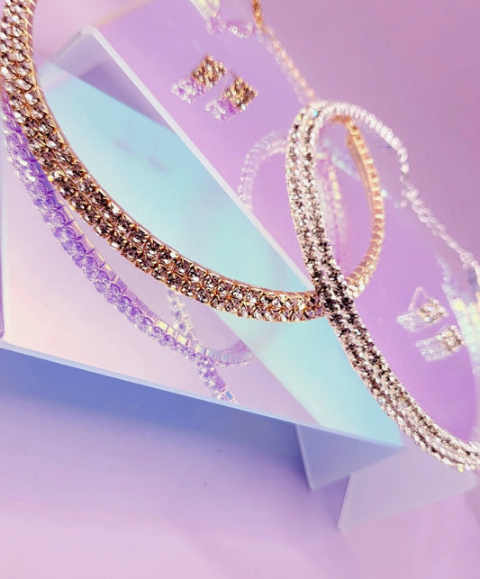 Sliver choker set with studs