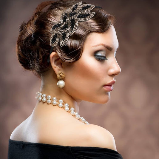 2 piece head band set fully embroidered